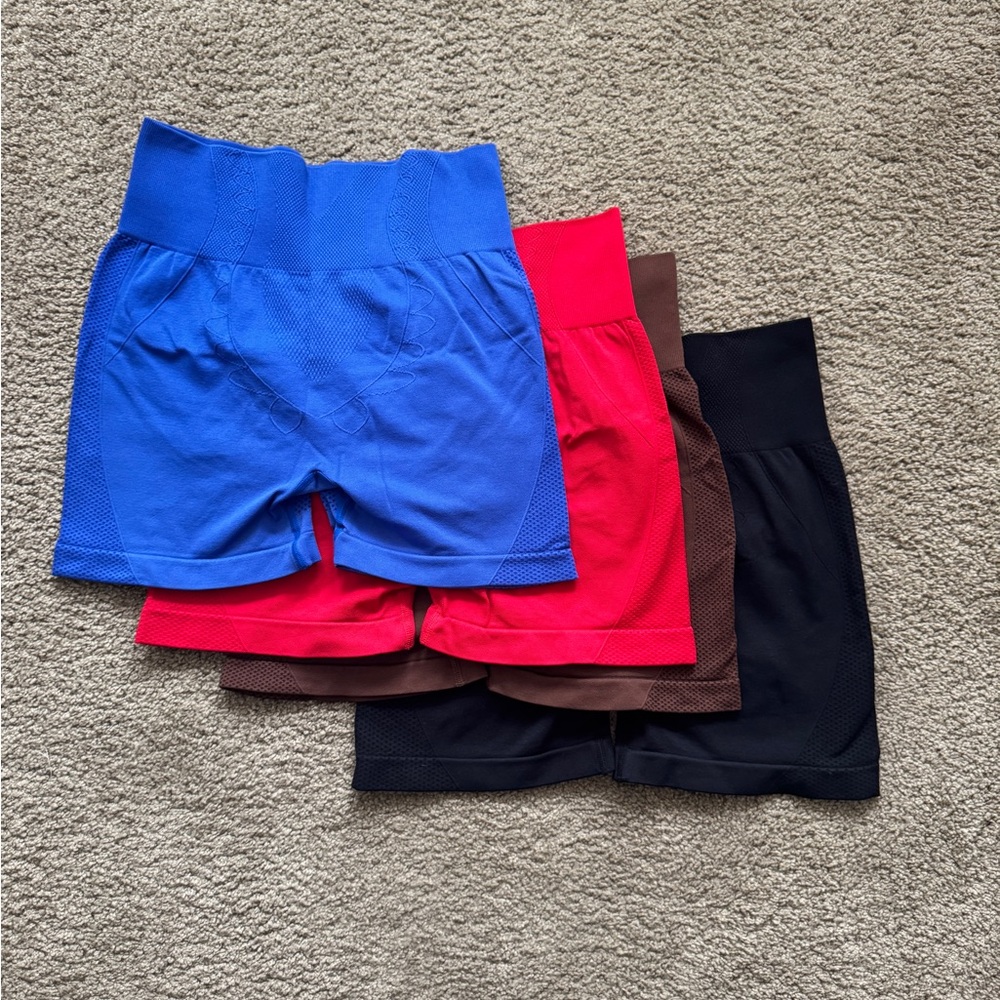 Women's Multi-Color Workout Shorts Set